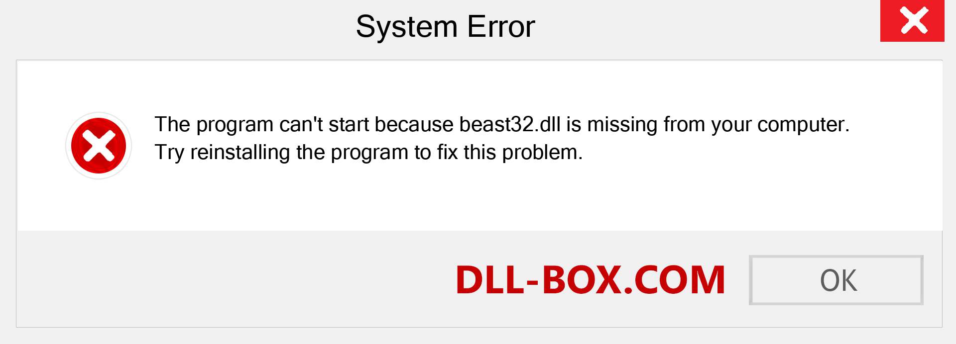  beast32.dll file is missing?. Download for Windows 7, 8, 10 - Fix  beast32 dll Missing Error on Windows, photos, images